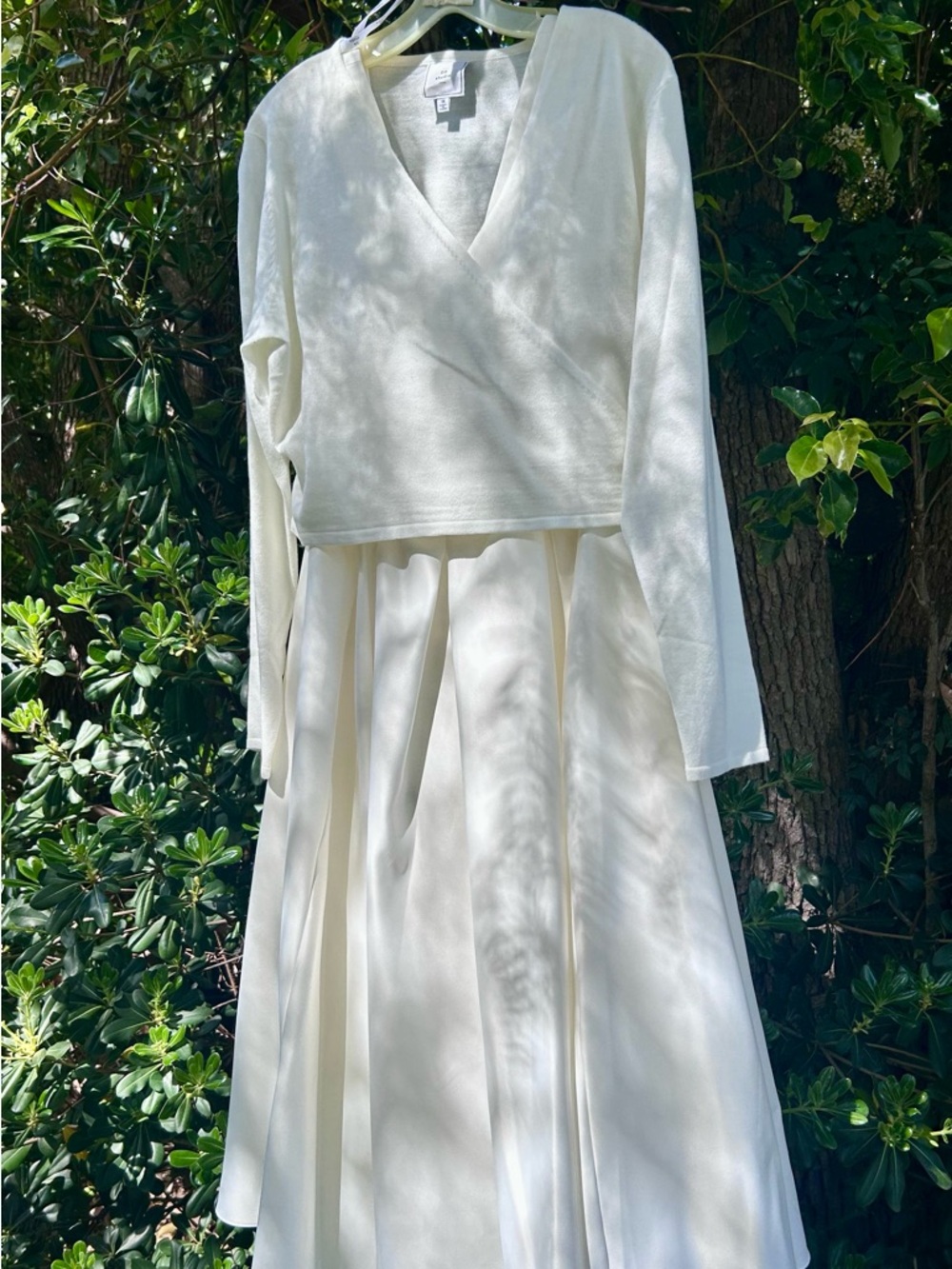Elegant Ivory Tea Length Vintage Inspired Dress